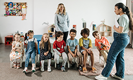 students and teachers in a class