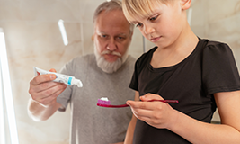 child brushing